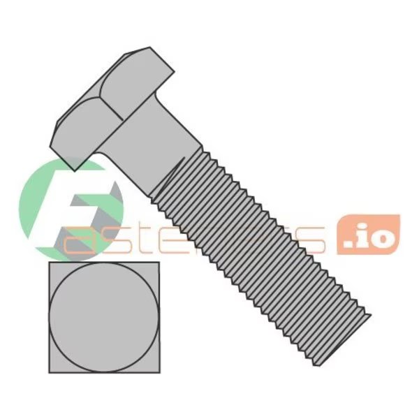 Square Head Bolt, Steel, Plain, 1-1/4